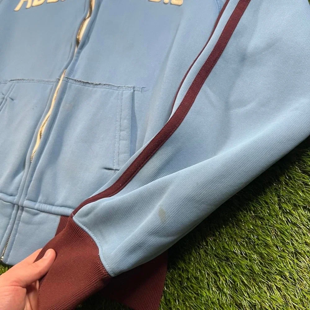 Abercrombie & Fitch VTG Track Jacket Large Blue Burgundy Varsity Y2K Full Zip